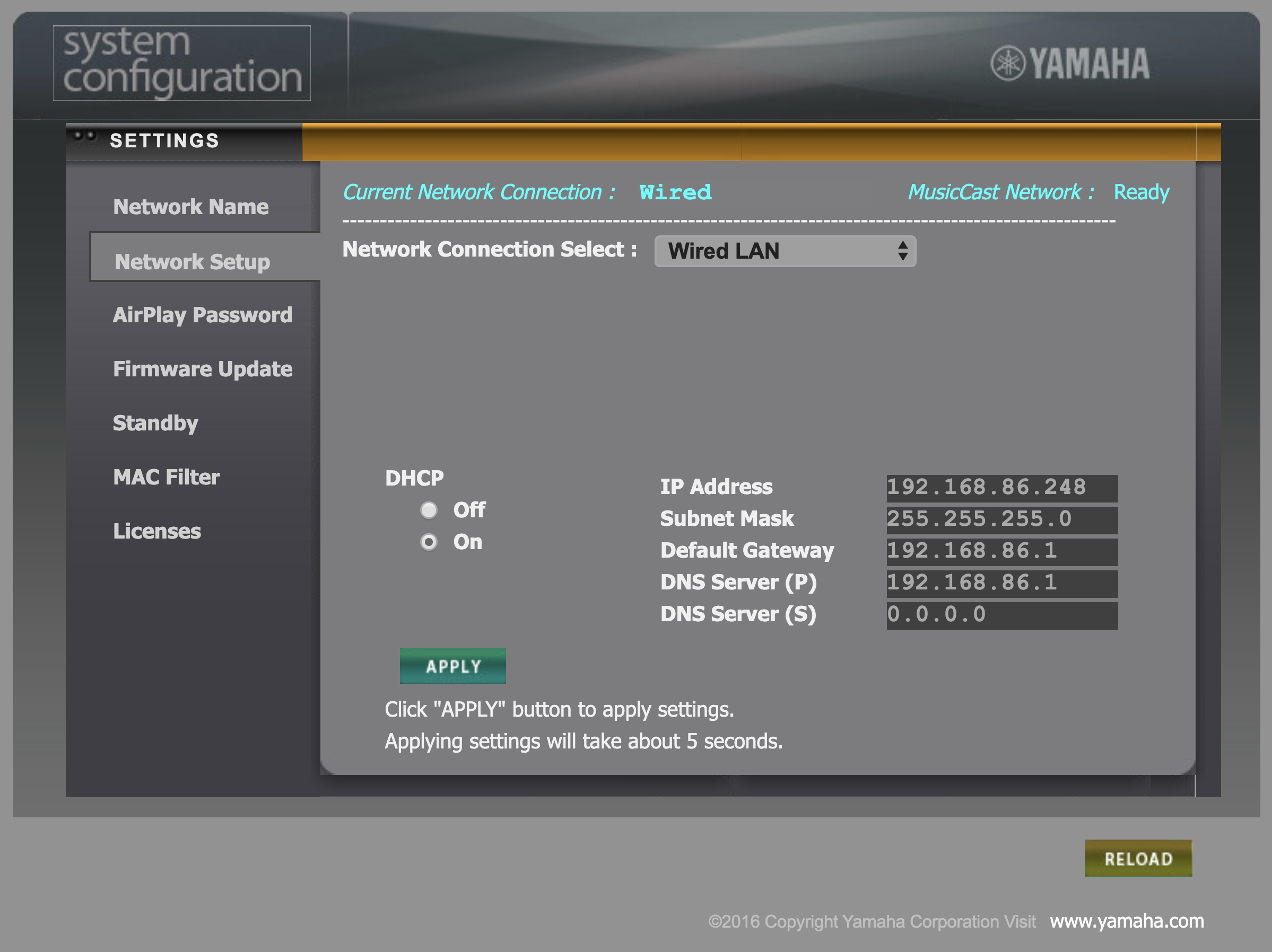 Network Setup