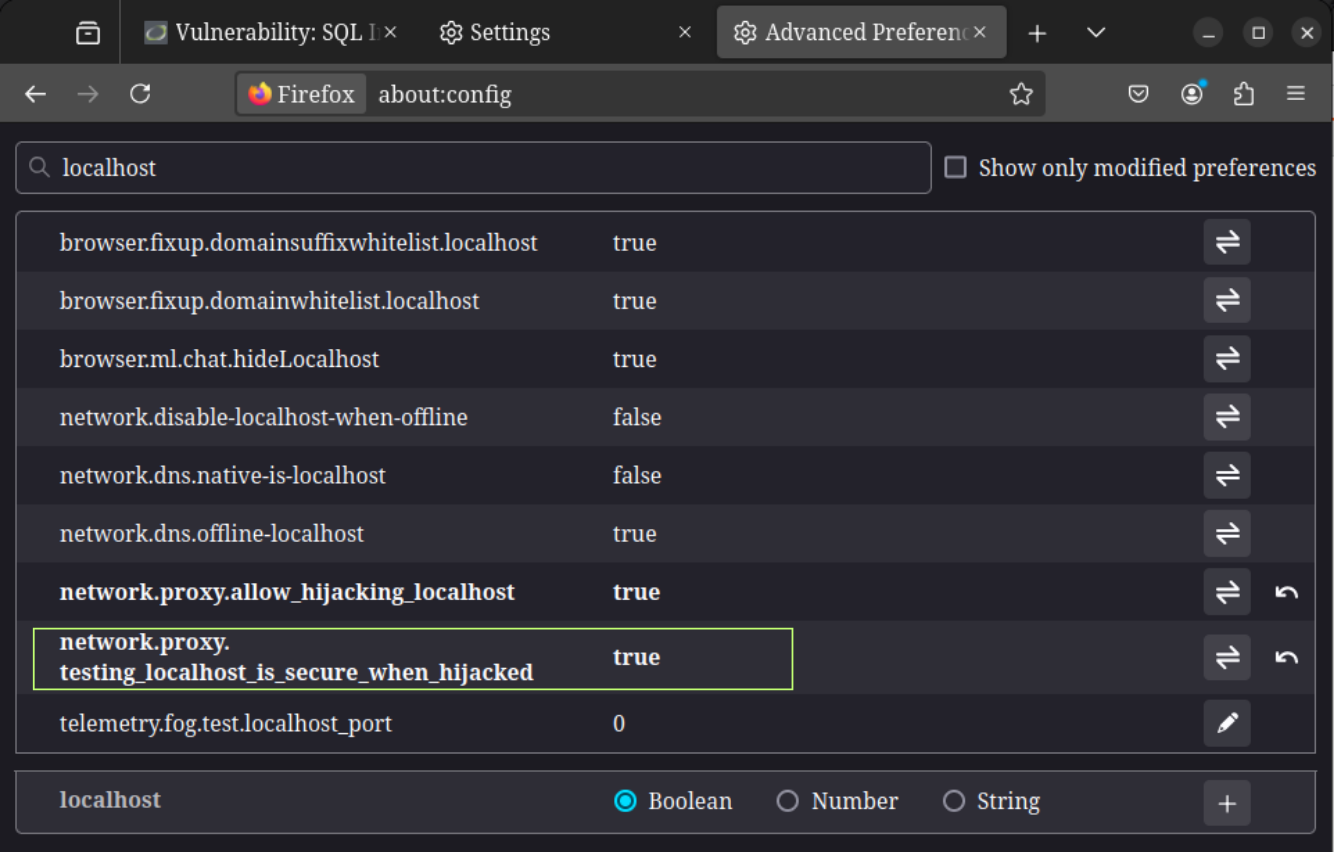 Proxy Settings in Firefox