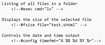 Commmands Server Side Include
